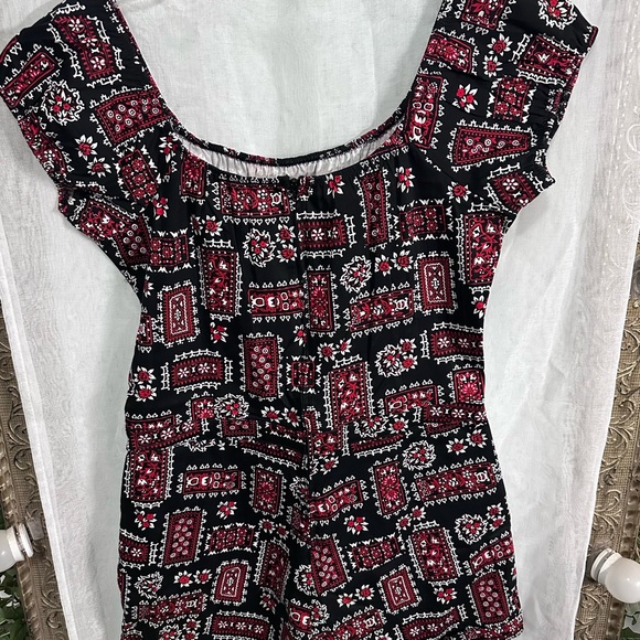 Pinup Couture Western Peasant Romper XL - Picture 3 of 10